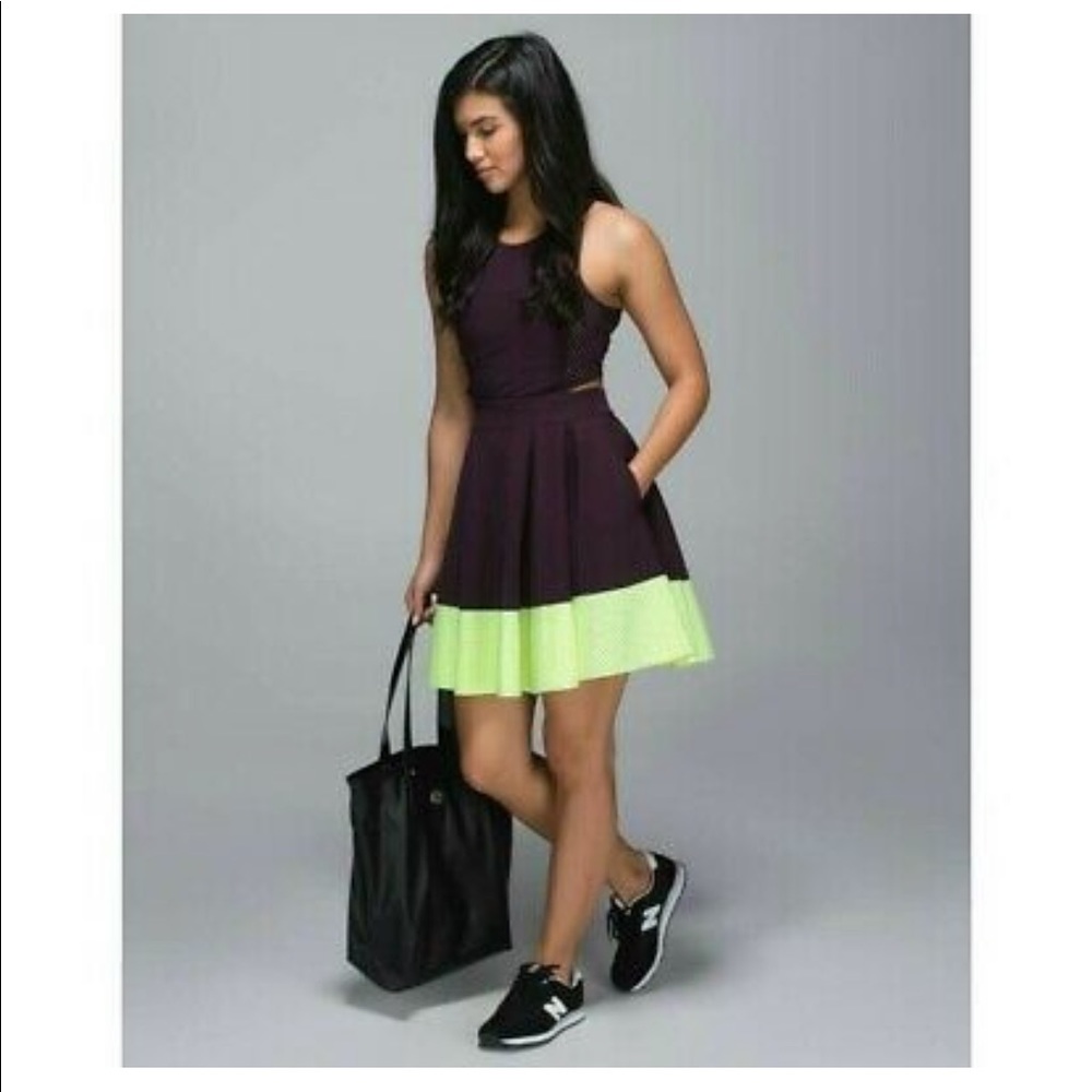 Lululemon Away Dress Black Cherry Lime